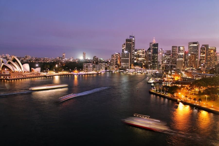 Sydney harbour at dusk